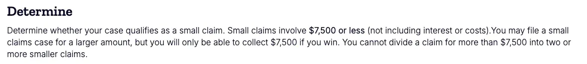 Colorado small claims limit shown on the state court help page, one of the state caps listed in this section